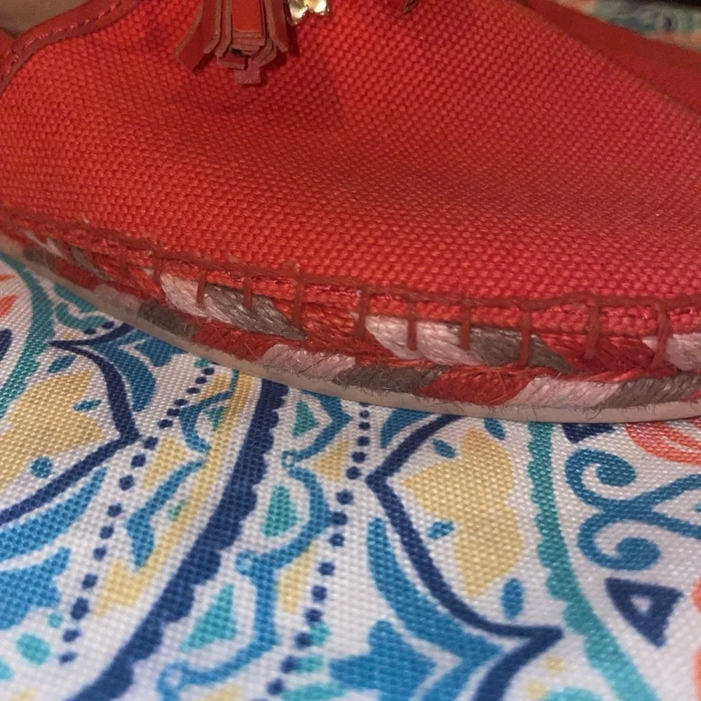 Coach Orange Canvas Espadrille Slippers Women's Size 7 - Picture 3 of 7